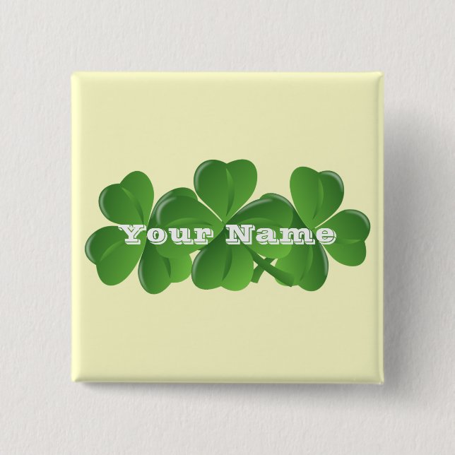 Personalised St Patrick's day 15 Cm Square Badge (Front)