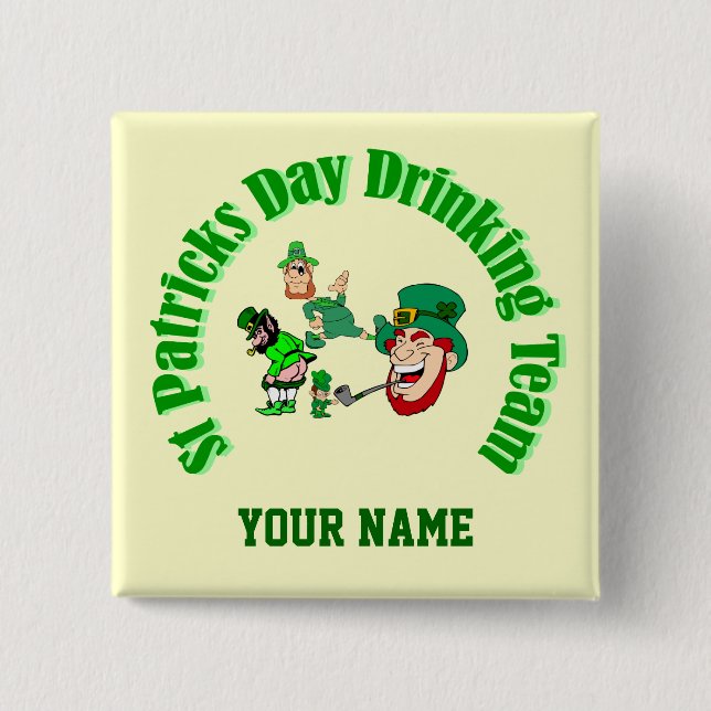 Personalised St Patrick's day 15 Cm Square Badge (Front)