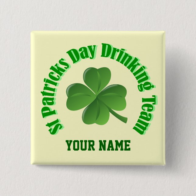 Personalised St Patrick's day 15 Cm Square Badge (Front)
