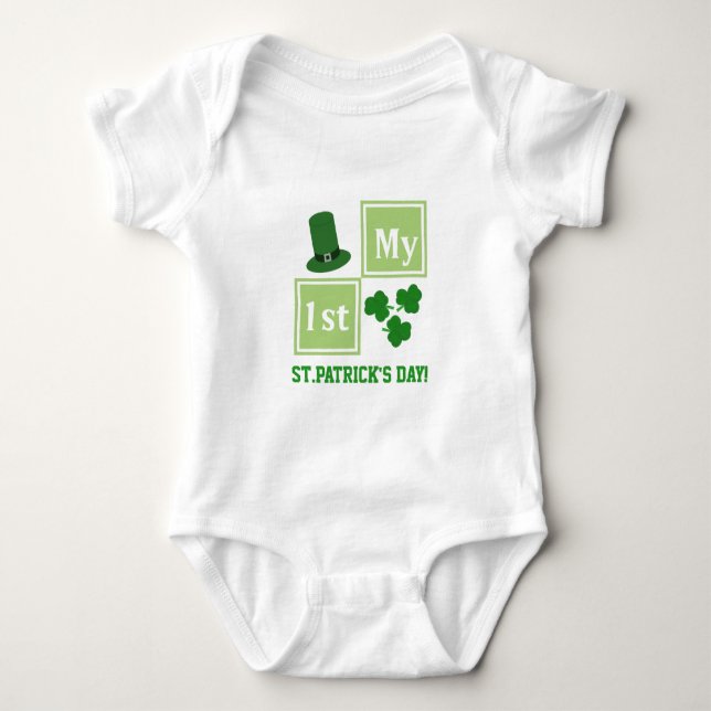 Personalised St.Patrick's Day Baby Jersey Bodysuit (Front)