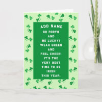 Personalised St. Patrick's Day card