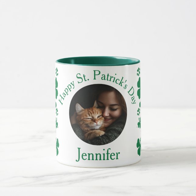 Personalised St. Patrick's Day - Cat Lovers Gift Mug (Center)