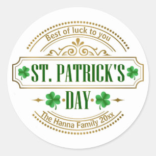 Personalised St. Patrick's Day I Luck of the Irish Classic Round Sticker