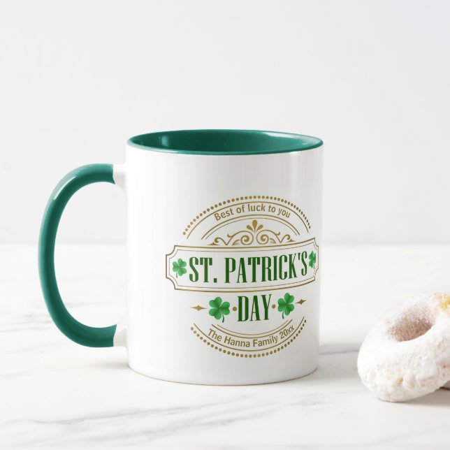 Personalised St. Patrick's Day I Luck of the Irish Mug (With Donut)