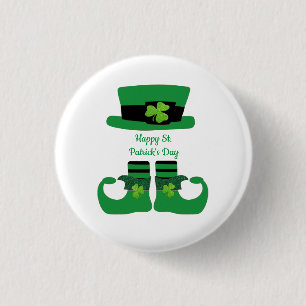 Personalised St. Patrick's Day Irish Leprechaun  3 Cm Round Badge