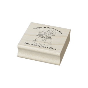 Personalised St Patrick's Day Irish Leprechaun Rubber Stamp