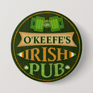 Personalised St. Patrick's Day Irish Pub Button