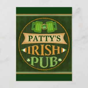 Personalised St. Patrick's Day Irish Pub Postcard