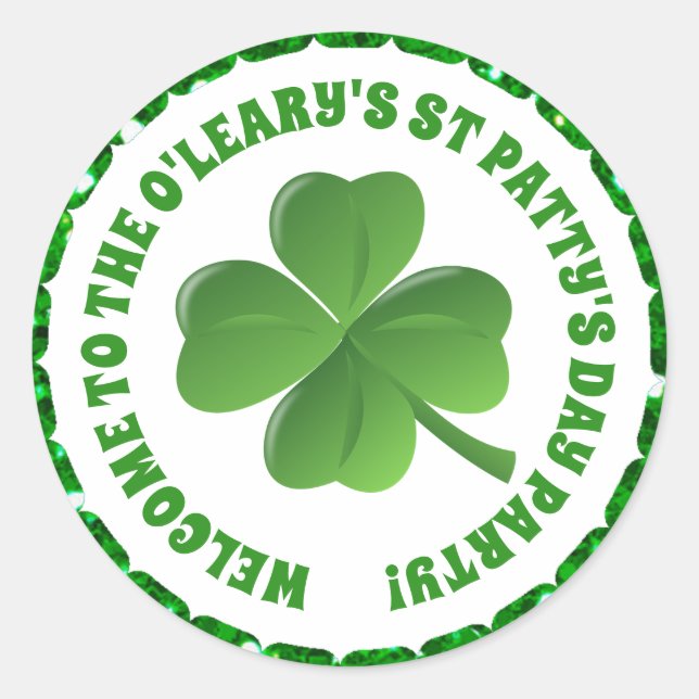 Personalised St Patricks Day Sticker (Front)