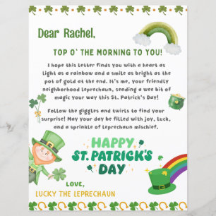Personalised St Patrick's Leprechaun Letter