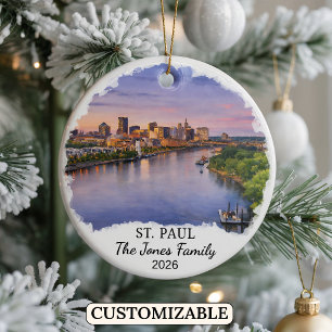 Personalised St. Paul Ornament, Custom Minnesota Ceramic Ornament