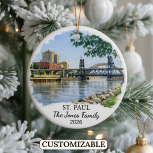 Personalised St. Paul Ornament, Custom Minnesota Ceramic Ornament