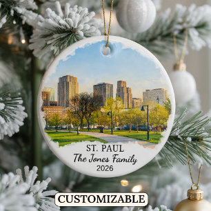 Personalised St. Paul Ornament, Custom Minnesota Ceramic Ornament