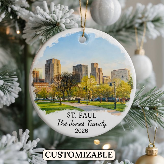 Personalised St. Paul Ornament, Custom Minnesota Ceramic Ornament (Creator Uploaded)