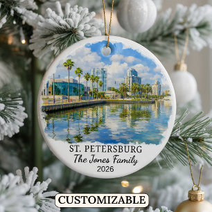Personalised St. Petersburg Ornament, Florida Ceramic Ornament