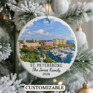 Personalised St. Petersburg Ornament, Florida Ceramic Ornament
