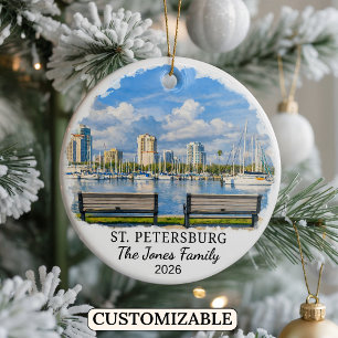 Personalised St. Petersburg Ornament, Florida Ceramic Ornament