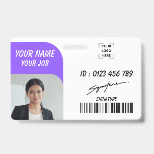 Personalised Staff Photo Name Badge ID Badge