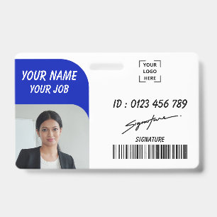 Personalised Staff Photo Name Badge ID Badge