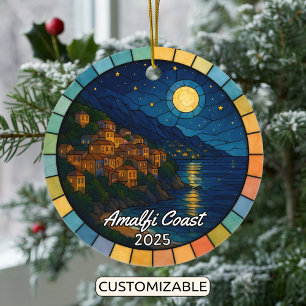 Personalised Stained Glass Amalfi Coast Ornament
