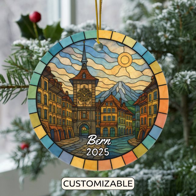 Personalised Stained Glass Bern Ornament (Creator Uploaded)