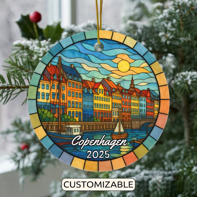 Personalised Stained Glass Copenhagen Ornament (Creator Uploaded)