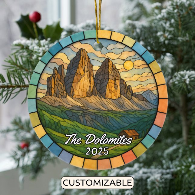 Personalised Stained Glass Dolomites Ornament (Creator Uploaded)