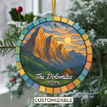 Personalised Stained Glass Dolomites Ornament<br><div class="desc">A Personalised Travel Souvenir Ornament designed to celebrate your unforgettable trip to Dolomites in Italy. Whether you went for work, enjoyed a romantic getaway, or took part in a school exchange program, this ornament commemorates a special moment you’ll always cherish and want to remember for years to come. This ornament...</div>