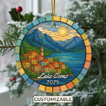 Personalised Stained Glass Lake Como, Italy Ceramic Ornament<br><div class="desc">A Personalised Travel Souvenir Ornament designed to celebrate your unforgettable trip to Lake Como in Italy. Whether you went for work, enjoyed a romantic getaway, or took part in a school exchange program, this ornament commemorates a special moment you’ll always cherish and want to remember for years to come. This...</div>