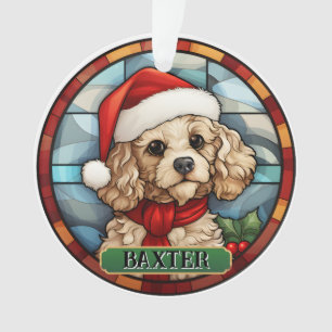 Personalised Stained Glass Poodle Ornament