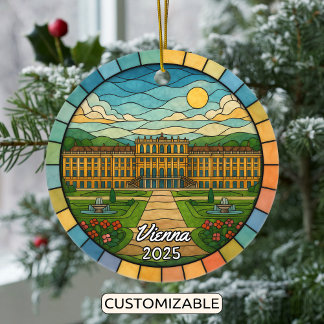 Personalised Stained Glass Vienna, Austria Ceramic Ornament