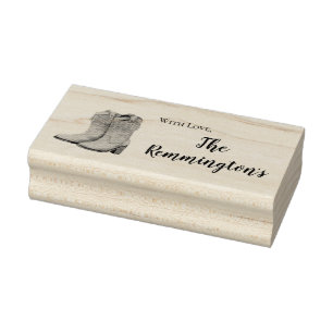 Personalised Stamp Blue Wood Barn Door Boots Count