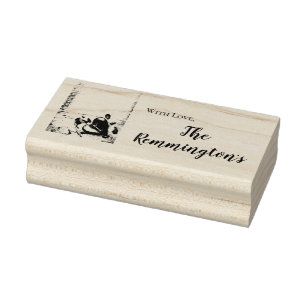 Personalised Stamp Country Wood Key to my Heart Ru