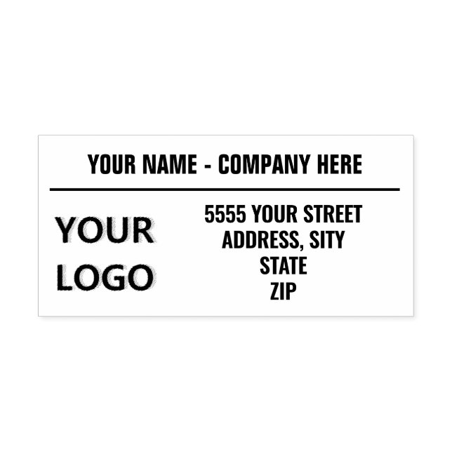 Personalised Stamp - Custom Name, Address and Logo (Design)