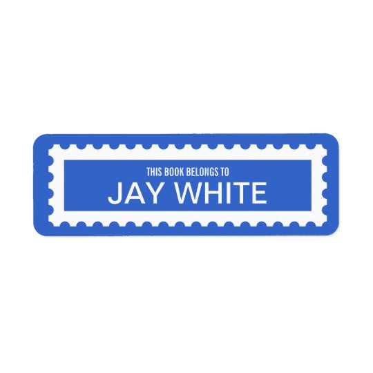 Personalised Stamp Edge Bookplate Label Return Address Label