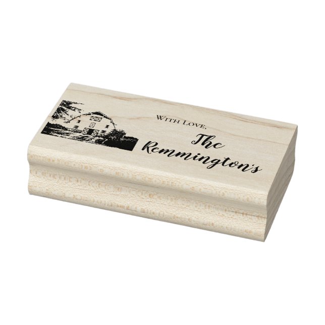 Personalised Stamp Sunset Barn Country Rustic Fiel (Stamp)