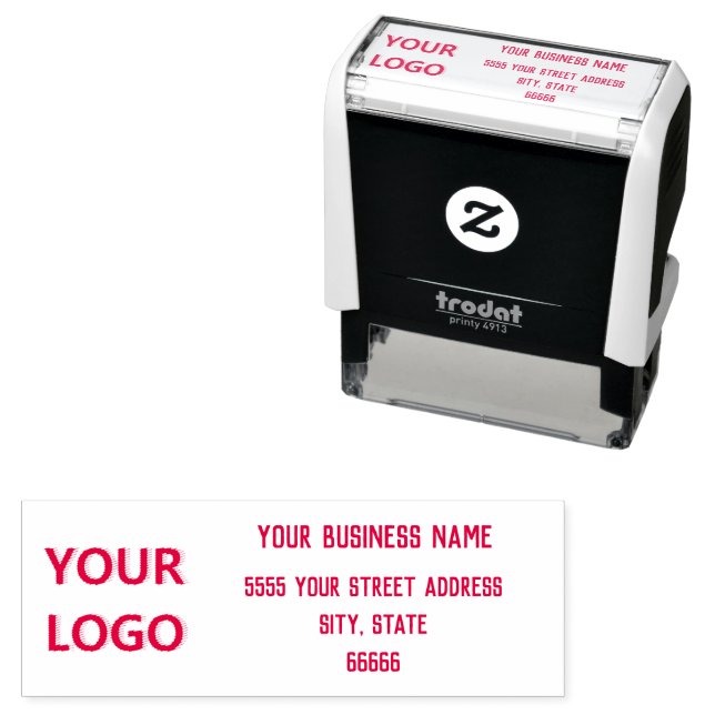 Personalised Stamp with Custom Logo Address Name (In Situ)