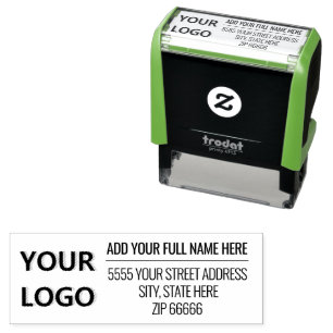 Personalised Stamp with Custom Logo Name Address