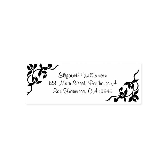Personalised Stamp with Flowers and Leaves (Design)