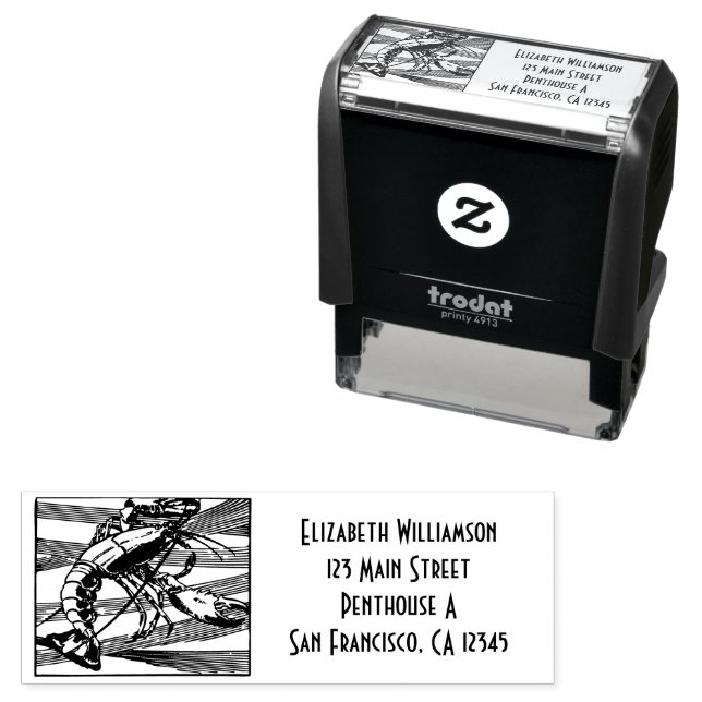 Personalised Stamp with Lobster in the Ocean (In Situ)