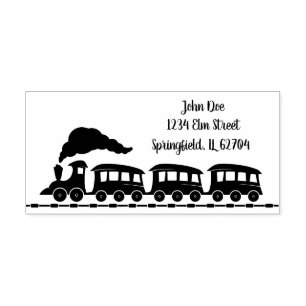 Personalised Stamp with Train and Custom Address