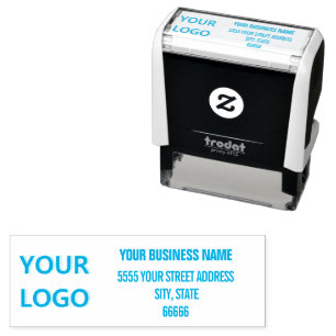 Personalised Stamp Your Logo Address Name Colour