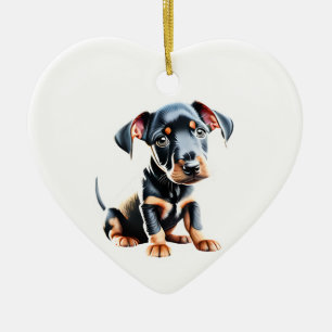 Personalised  Standard Manchester Terrier Puppy Ceramic Ornament