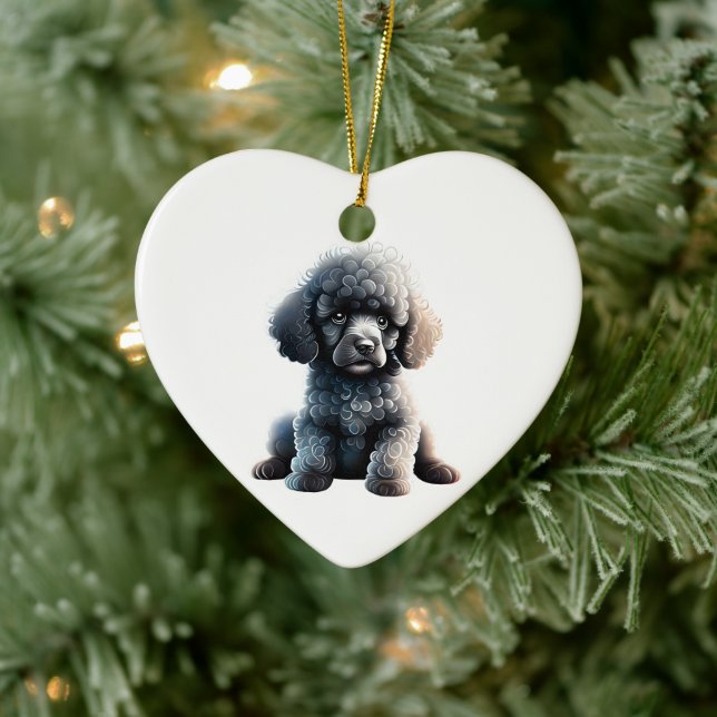 Personalised Standard Poodle Puppy Ceramic Ornament (Tree)