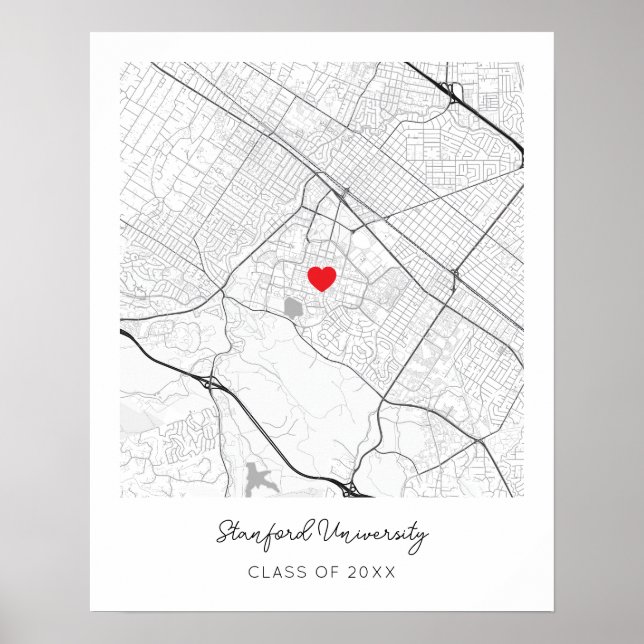 Personalised Stanford University Map Poster (Front)