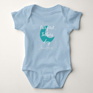 Personalised Star and Moon 1st Fathers day Baby Bodysuit