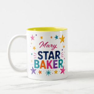Personalised Star Baker Custom Name Baking Gift Two-Tone Coffee Mug