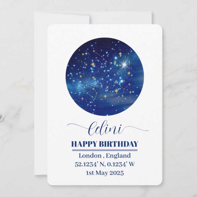 Personalised Star Map Card: Celebrate Your Special Holiday Card (Front)