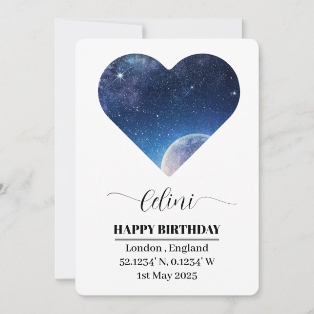 Personalised Star Map Card: Celebrate Your Special Holiday Card (Front)