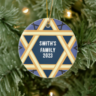 Personalised star of David Ceramic Ornament